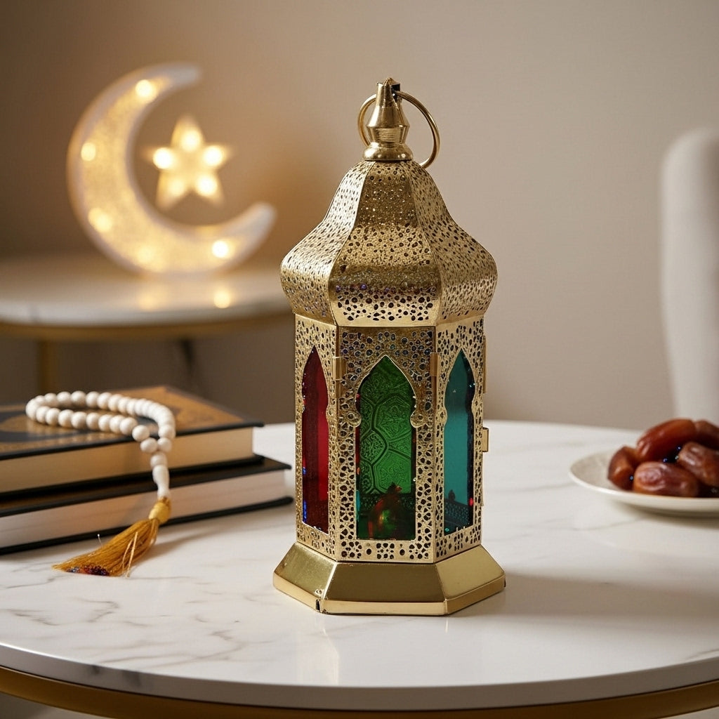 Lanterne à Bougie en Métal et Verre 9×21 cm