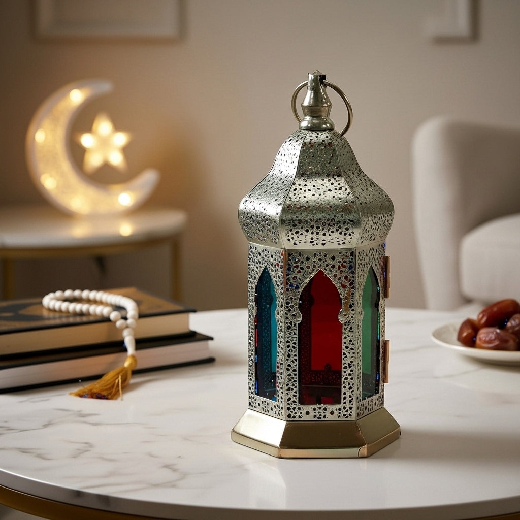 Lanterne à Bougie en Métal et Verre 9×21 cm