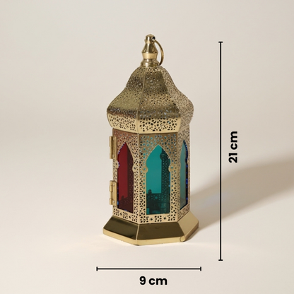 Lanterne à Bougie en Métal et Verre 9×21 cm